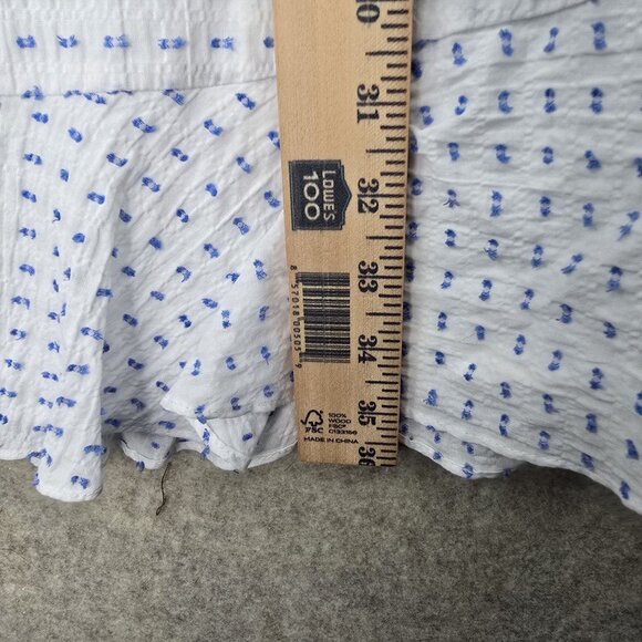 Tommy Hilfiger Ruffle Detail Blue & White Pattern Sleeveless Midi Dress Size 2 - Picture 10 of 10